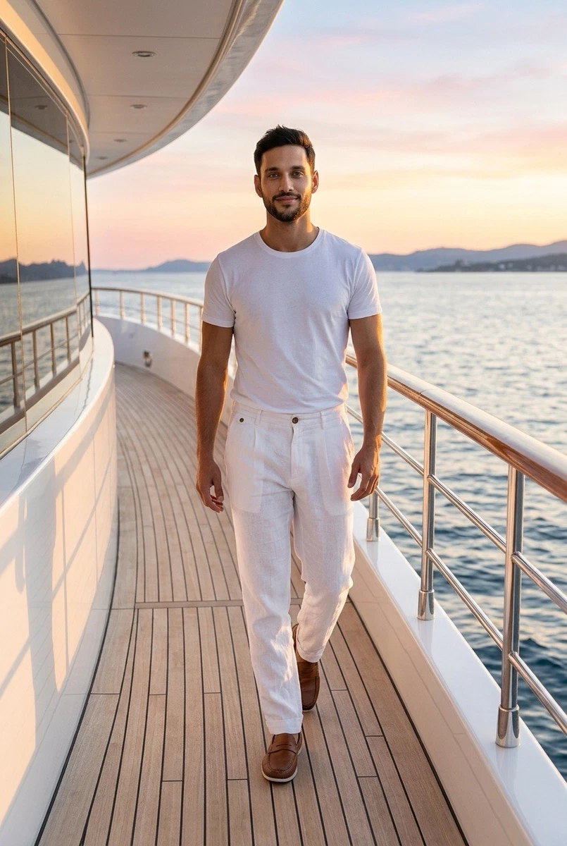 Dolce&Gabbana White Linen Pants for Men for sale | eBay
