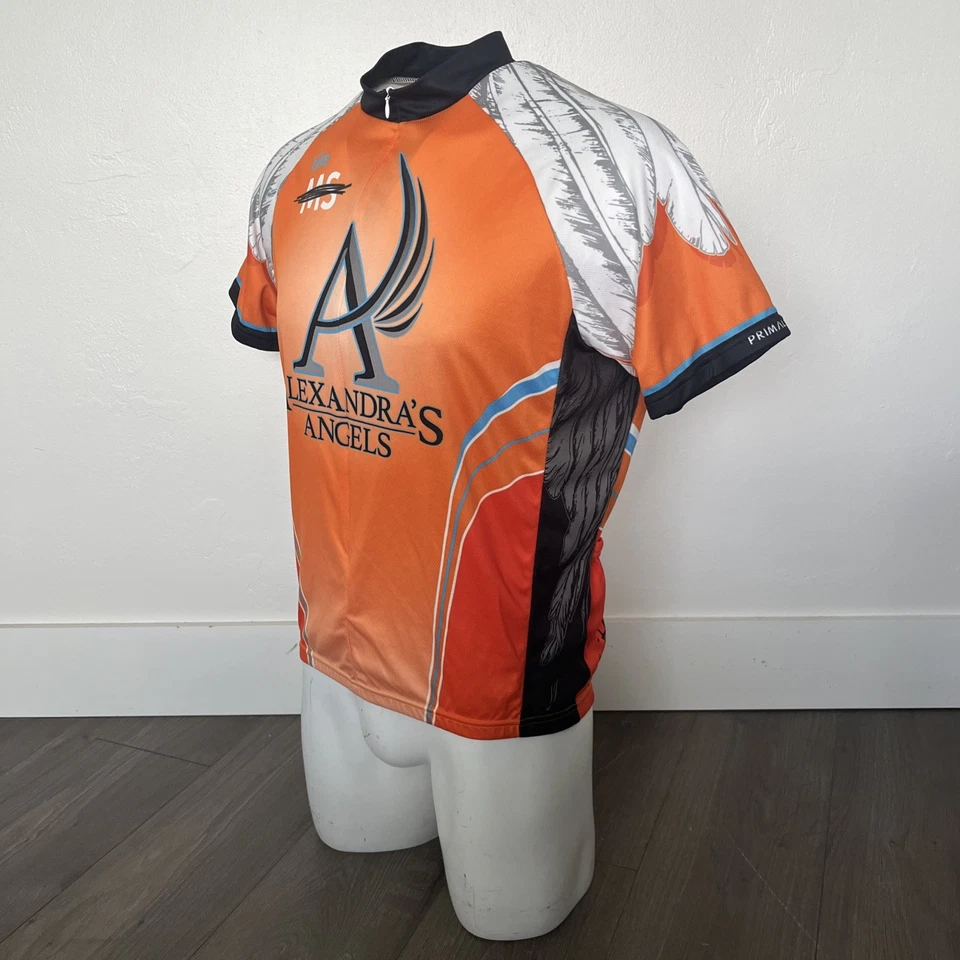 Camiseta deportiva de ciclismo Primal para hombre XL 3/4 cremallera naranja pluma manga corta  Foto 2 de 4