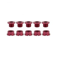 Origin8 Single-Ring Chainring Bolts, Alloy, Red