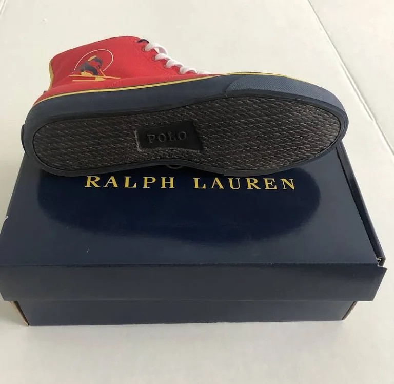Vintage Polo Ralph Lauren Bear Stadium 1992 Snowbeach P Wing Rare Sneaker Sz 8.5 image 3