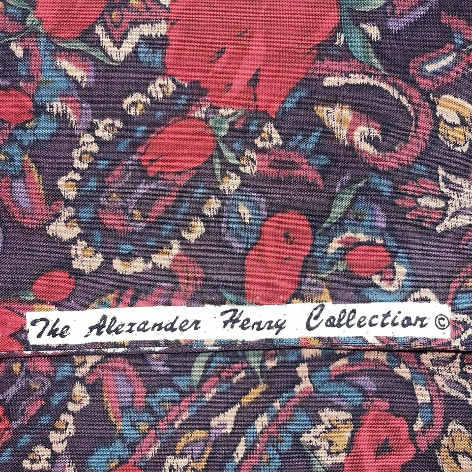 复古 Alexander Henry 花卉佩斯利紫色 - 1 码 — 第 3/3 张图片