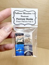 Dollhouse Miniature 1:12 Book Set 4 Pcs Fantasy Books Vol. 3 NEW Real Pages