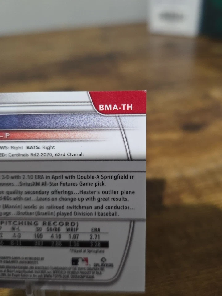 2025 Bowman Chrome Baseball Green Mojo Tink Hence Auto /99 - Image 3 of 3