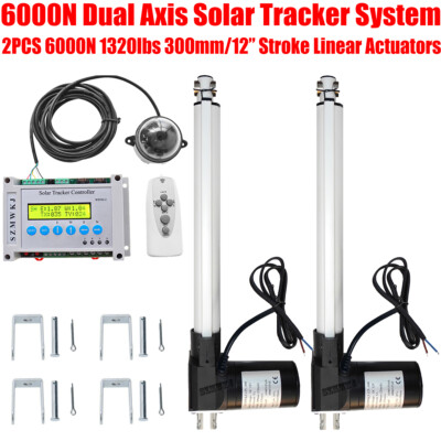 Solar Panel Tracking Tracker Dual Axis -6000N Linear Actuators Anemometer System