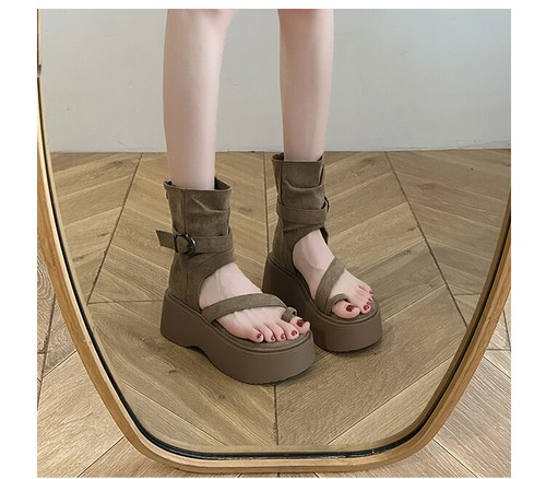 Botas romanas para mujer 2025 verano nuevas moda sandalias altas cremallera botas cortas - Imagen 14 de 22