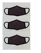 3 Pcs x Triple Layer Black Cotton 3D Washable Face Mask / Reusable