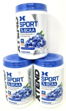 3X Xtend Sport 7g BCAA Powder, Blue Raspberry Ice, 30 Servings EXP 02/2026