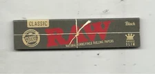 CLASSIC RAW BLACK CIGARETTE ROLLING PAPER KING SIZE SLIM 32 PAPERS 