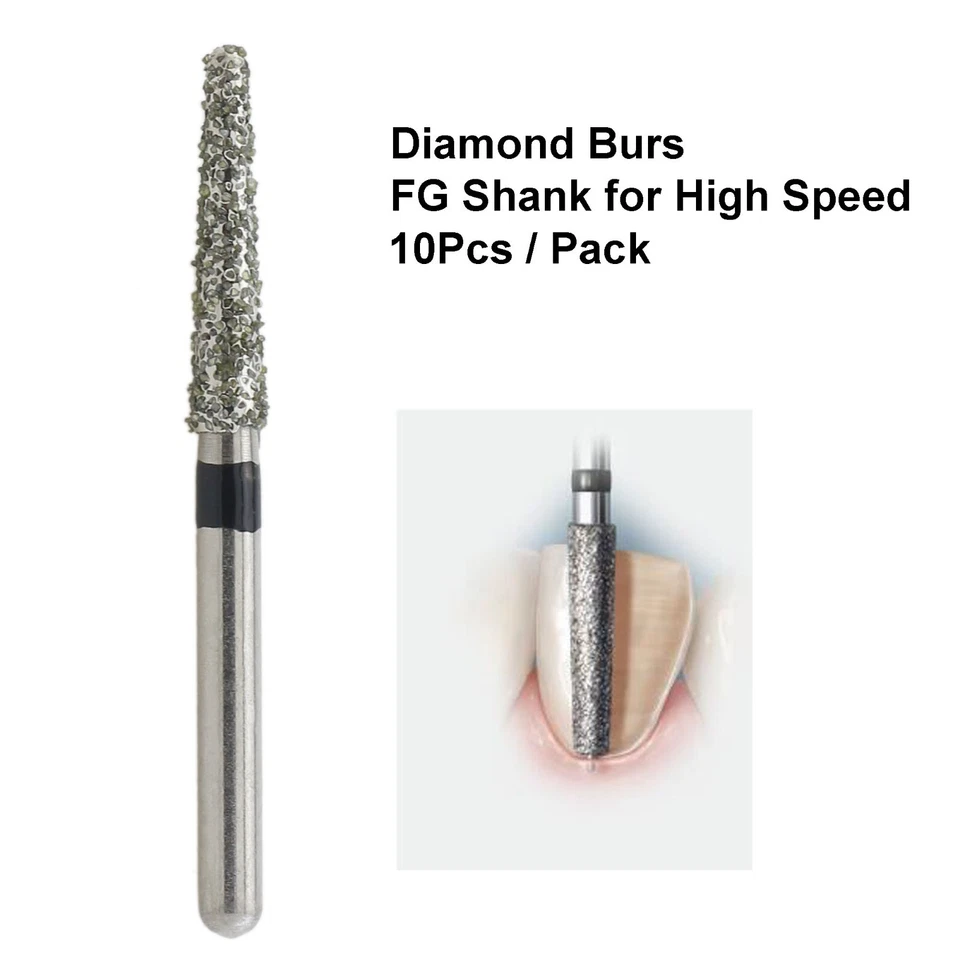 Dental Diamond Burs FG Round End Taper Super Coarse Fine Grit High Speed 856 850 - Image 2 of 4