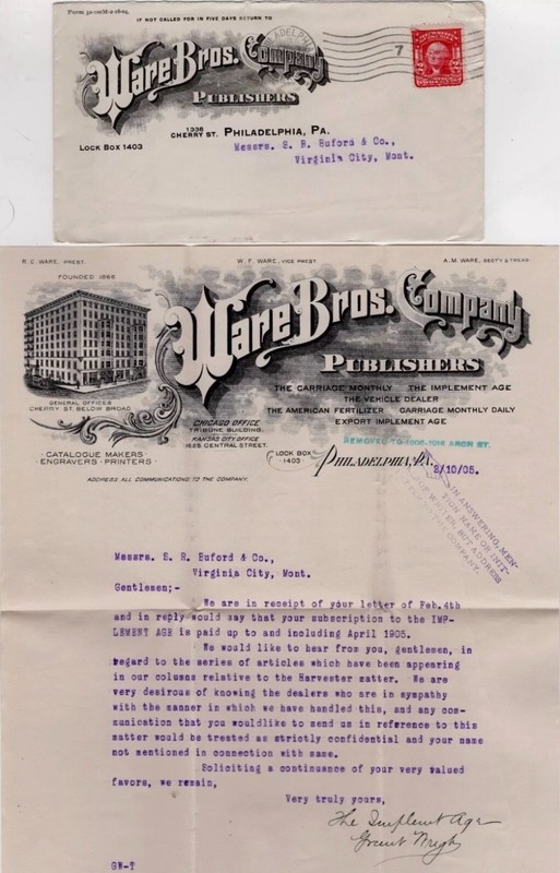 Philadelphia: 1905 advertising/business mail from three companies