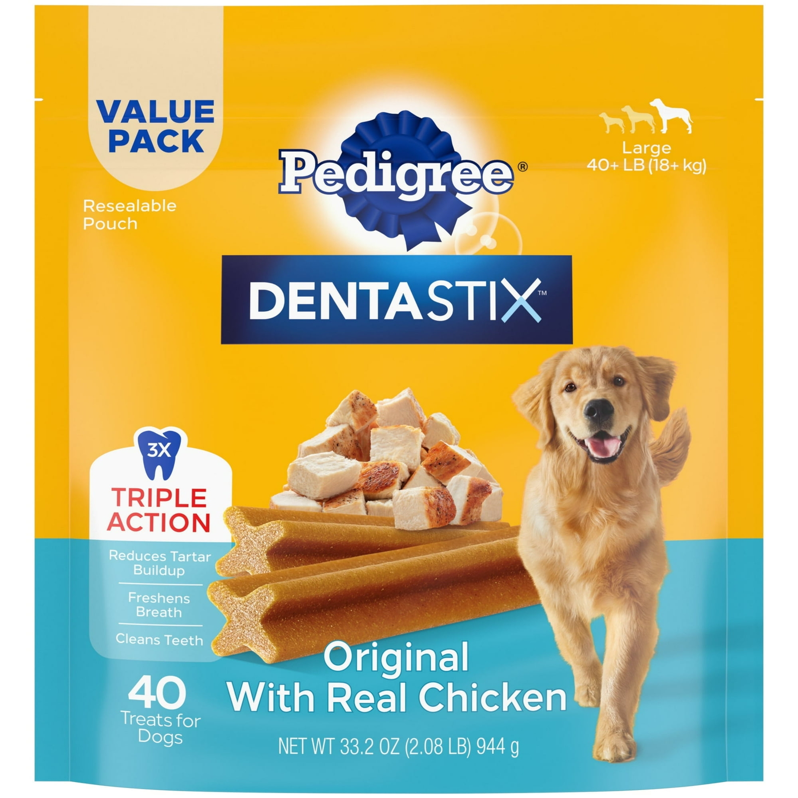  Dentastix Original Flavor, Large Breed Dog Treats, 2.08 Lb. Bag