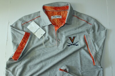 Tommy Bahama Polo Shirt Virginia Cavaliers Tailgater Orange SS New Medium M