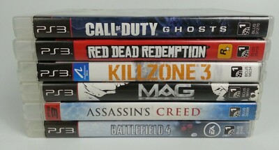 6 PS3 Video Game Call of Duty Ghosts Red Dead Mag Killzone 3 Battlefield 4 Creed