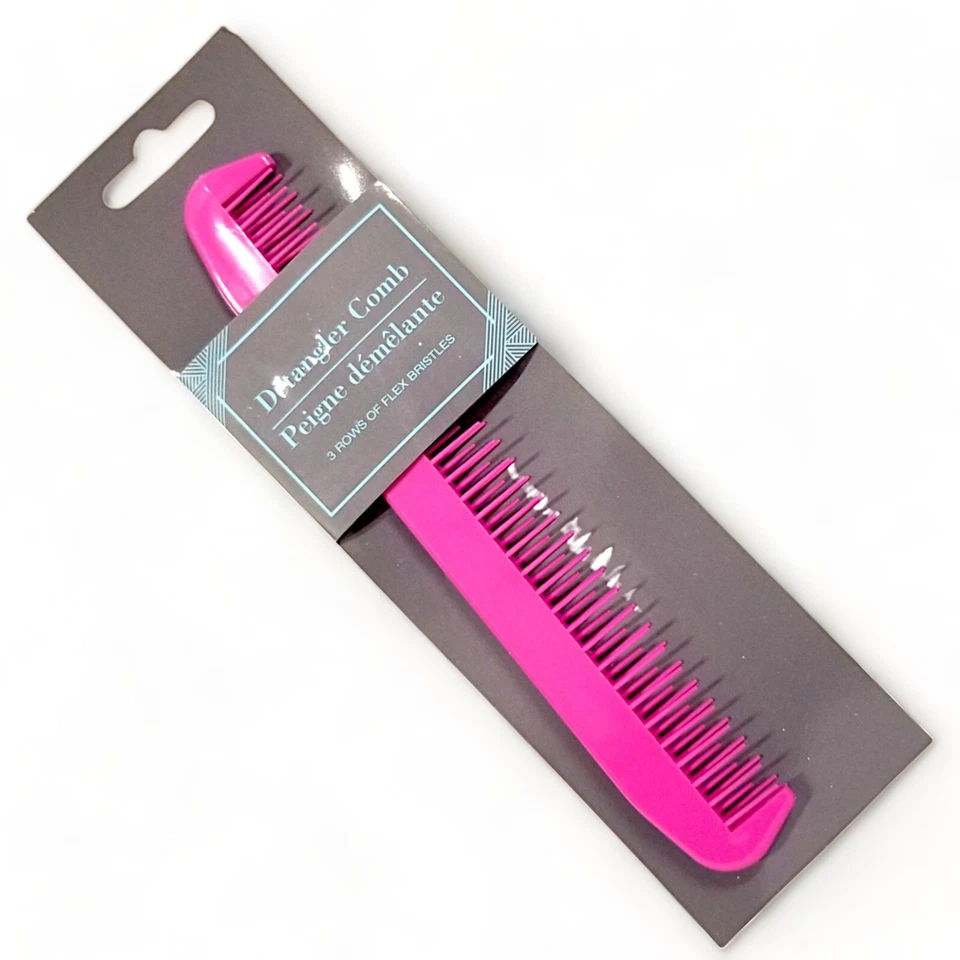 🎀 Hair Detangling Comb 粉红色 3-Row 有效设计轻便惊人! 全新 — 第 2/2 张图片