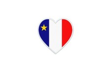 Patch badge ecusson imprime thermocollant drapeau coeur canada acadie