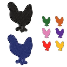 Chicken Standing Solid Embroidered Iron-On Patch Applique