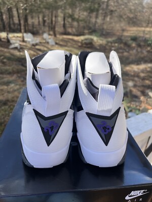 Air Jordan 7 Retro Flint Mens Sz 12 DS White Grey Purple Lakers