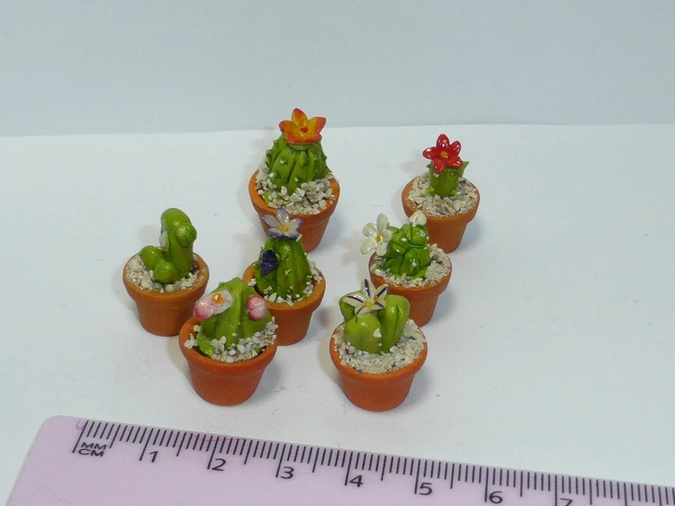 Cactus singolo scala 1:12 stile casuale casa delle bambole miniature fiori, giardino