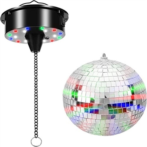 Glass Rotating Ball Motor Mirror Reflection With 6inch Disco Ball Stage Light