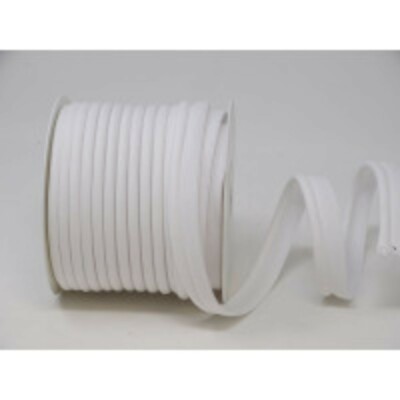 18 mm breite weiße Poly Baumwolle Flansch Keder Kordel - Meterware