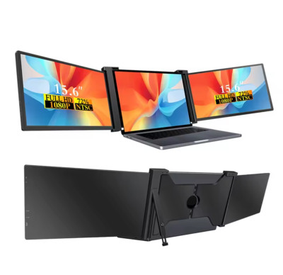 15.6 inch Portable Dual Monitor Laptop Tri-Screen Extender Monitor Plug And Play
