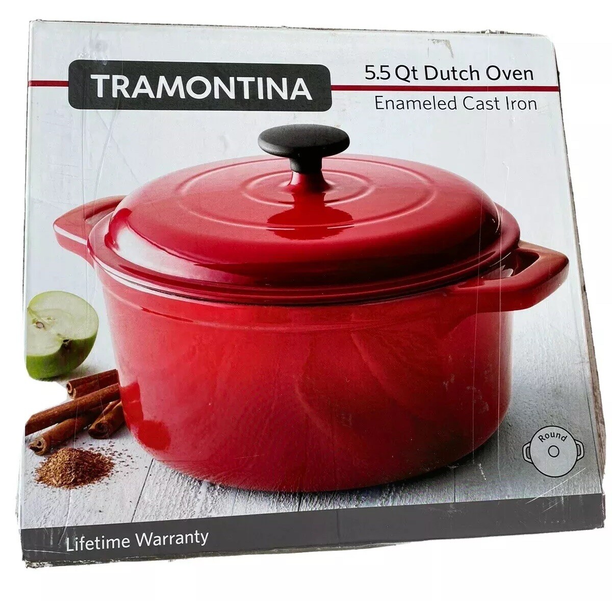 Tramontina Enameled Cast Iron Round Dutch Oven Red