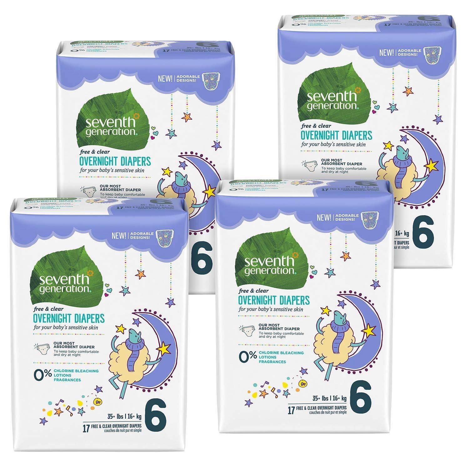 seventh generation overnight diapers size 4