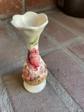Charlotte Royal Staffordshire Small  bud Vase Ivory with floral