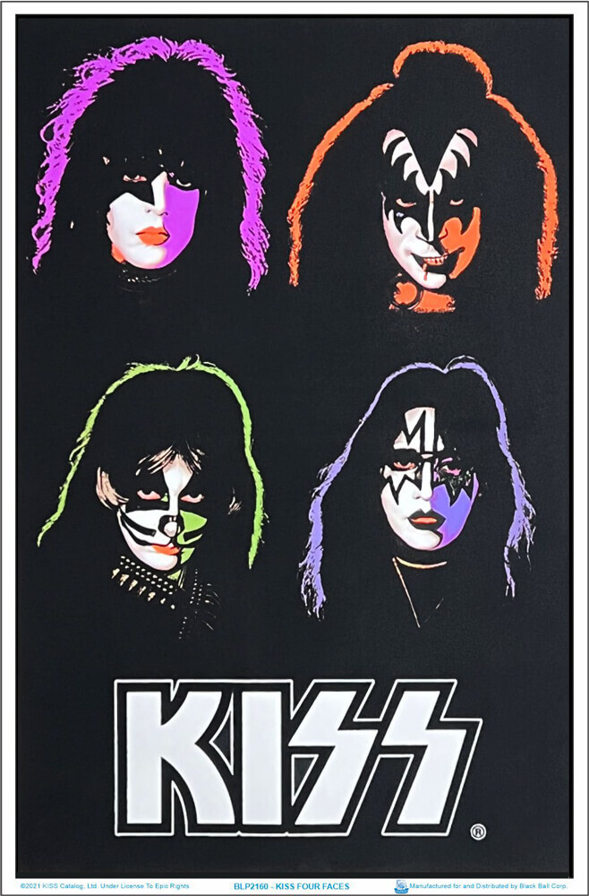KISS ビンテージポスター メンバー4人 KISS Four Faces Blacklight Poster 23