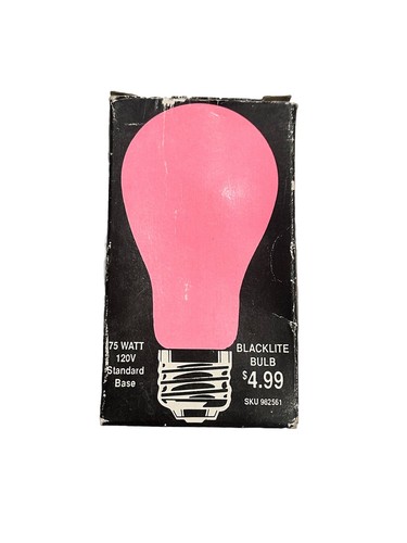 Pair (2)Vtg 1990s SPENCER GIFTS Blacklite Bulbs 75 Watt 120 Volt for Posters NOS - Picture 2 of 13