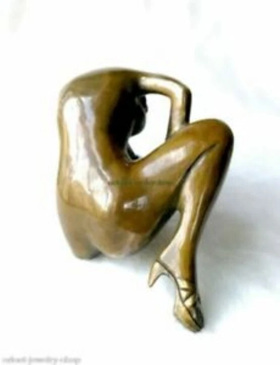 collectable Art hand carved bronze statue woman Sculptures big home deco carving - Image 3 of 4
