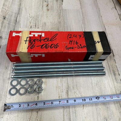 4 Hilti HAS M16 (14'' long) 125/198 Steel Anchors