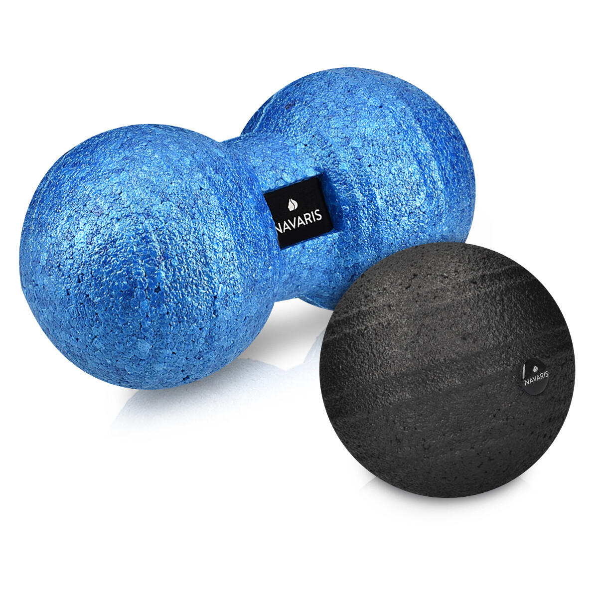 Set de 2 pelotas para masaje - Bola simple y bola doble lacrosse - Azul