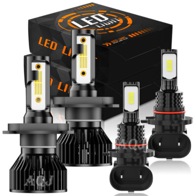 For Pontiac Vibe 2003-2008 4x 6000K LED Headlight Hi/Lo + Fog Light Bulbs Kit