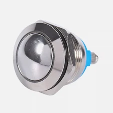 Silver 12V DC Waterproof Metal Circle Push Button Momentary Horn Switch Car/Boat