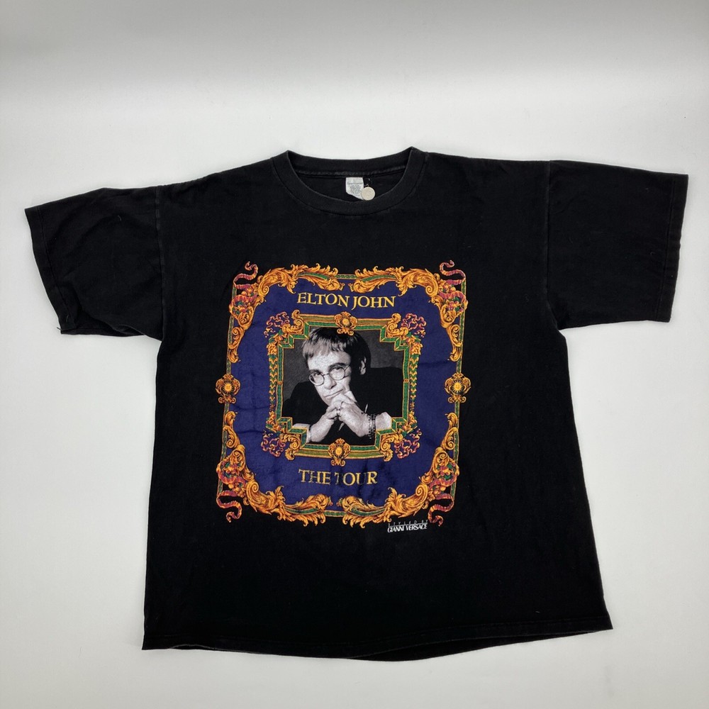 Vintage ELTON JOHN 92/93 World tour X Gianni Versace single stitch sleeve tee XL
