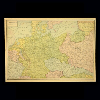 Carte Ancienne De L'Allemagne 1935 - Reproduction Vintage - Décor Mural Prêt à Accrocher