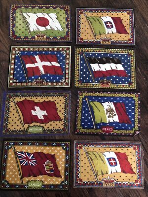 Lot Of 8 Vintage Tobacco Felts, Various Countries