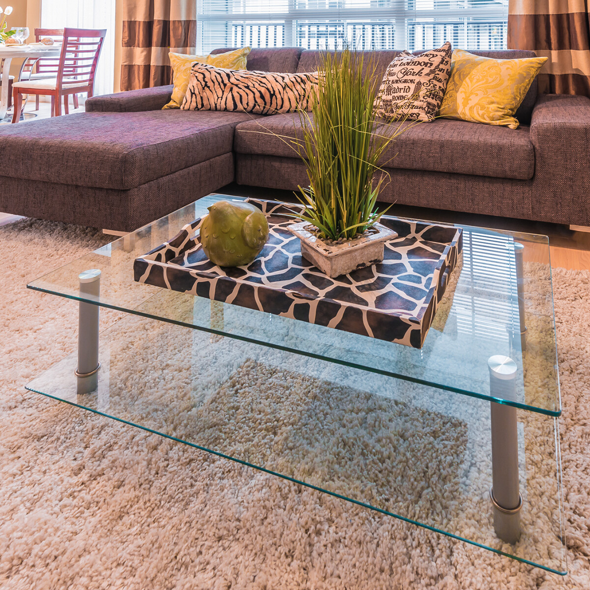 Fab Glass and Mirror Square Clear Glass Table Top with 1 Beveled Edge  Tempered