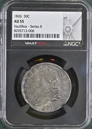1826 Capped Bust Half Dollar 50C NGC AU55 VaultBox BX13-4