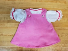 BRIGHT PINK CORD CORDUROY JUMPER+BLOUSE w RICRAC  for 16" CPK Cabbage Patch Kids