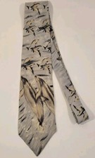 WEMBLEY Endangered Species Ocean Conservation Dolphin Mammal 100 Silk Tie NWOT