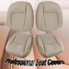 Driver & Passenger Perforated Leather Seat Cover Tan For 2007-2012 LEXUS ES350