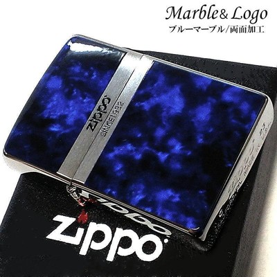 Marble Logo Blue Double sided processing Regular Case Japan Zippo Oil Lighter