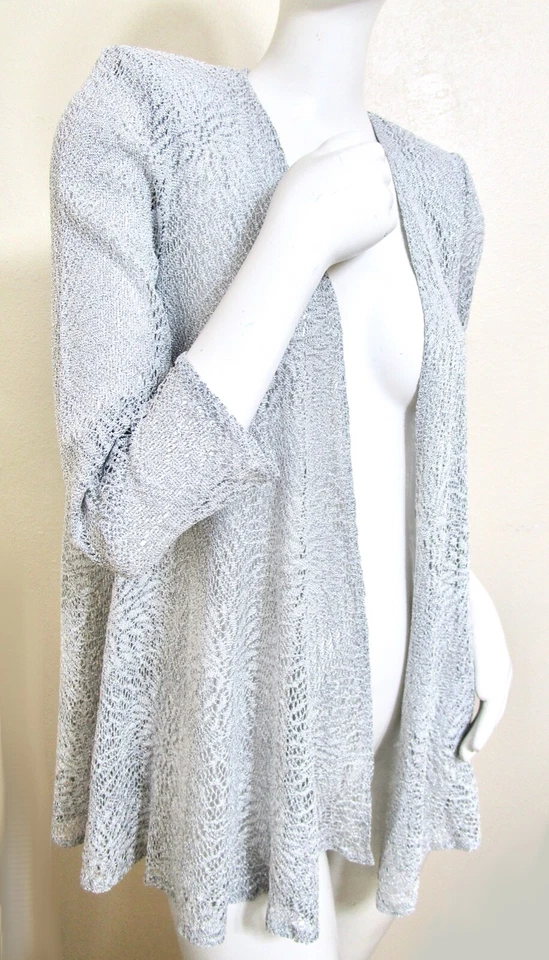 Винтажный SL моды 80-х маленький милый серебряный металлический свитер вязаный качели кардиган PS - Изображение 2 из 4