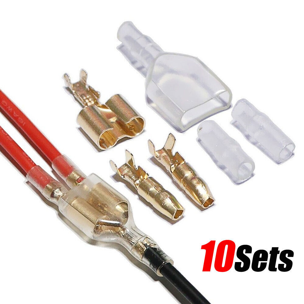 10 Sets 4.0mm Female Male Bullet Crimp Terminals Electrical Wire Connector Kit