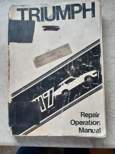 1975 Triumph TR7 Service Shop Repair Operation Manual