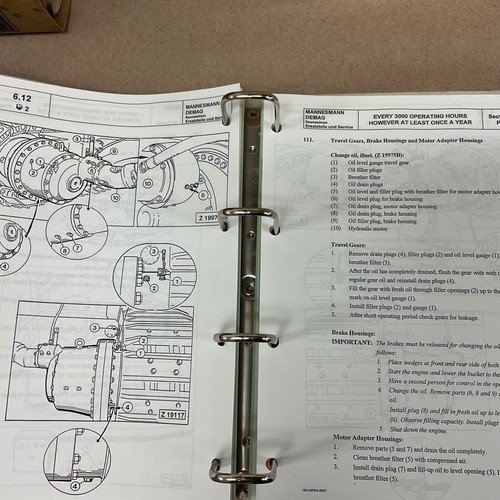 DEMAG Komatsu H285S OPERATION & MAINTENANCE MANUAL LIST EXCAVATOR FRONT SHOVEL - Picture 7 of 12