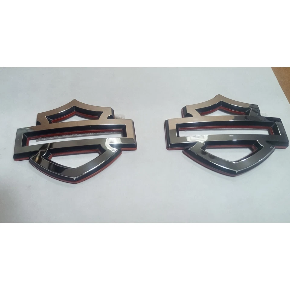 СДЕЛАННЫЙ НА ЗАКАЗ 2 ШТ. Harley Davidson Хромированные и ИЛИ Эмблемы Бензобака Планка и Щит ПОД ПРАВУЮ РУКУ - Изображение 4 из 4