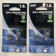 2 x 2-Packs Feit 1.8w G4½ Miniature Bulbs 6v Only Mini Screw Base New